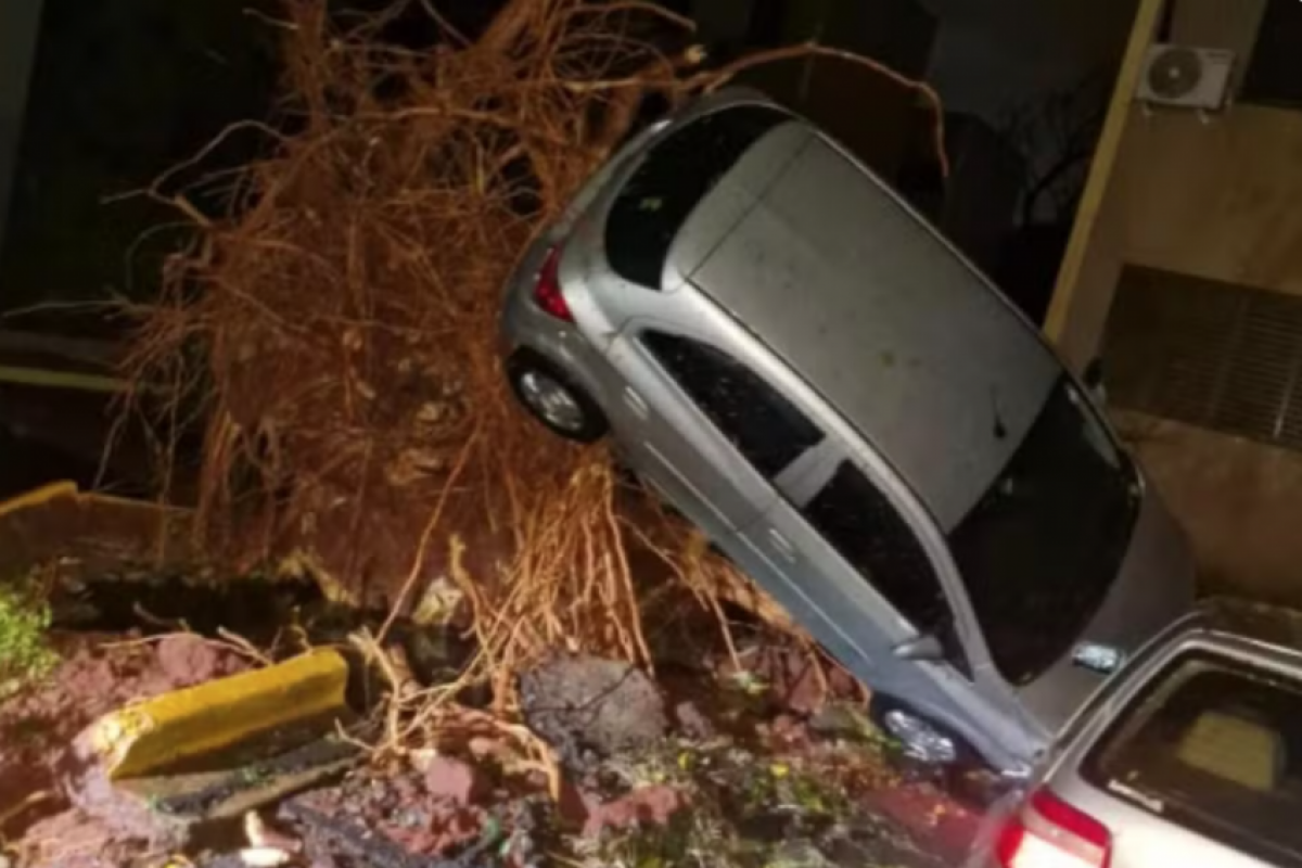 Num intervalo de somente 20 minutos, foram registrados 24 mm de chuva, volume classificado pela Defesa Civil de Ribeirão como muito forte.