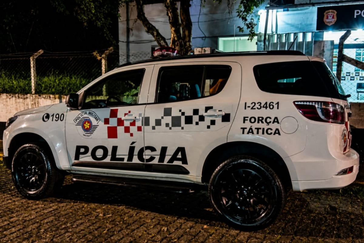 Viatura da PM durante operação no Vale Histórico