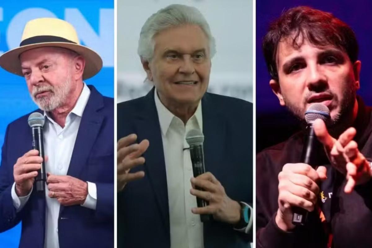 Presidente Lula, Ronaldo Caiado e Renan Santos