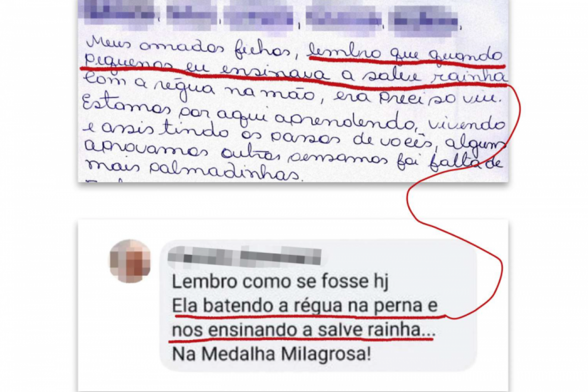 Uma das famílias identificou em uma carta trechos semelhantes a publicações antigas da falecida.