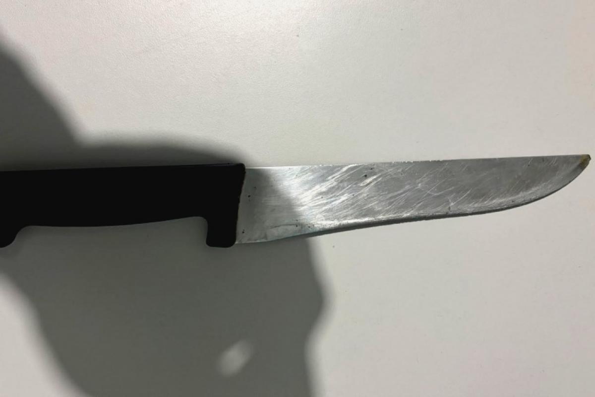  Duas facas de cozinha teriam sido utilizadas para ameaçar a vítima.