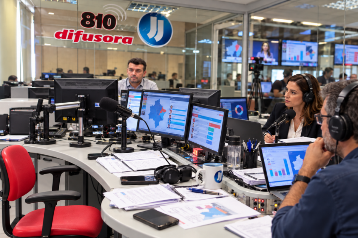 Estúdios da Rádio Difusora e JJ estarão integrados para a cobertura das eleições 