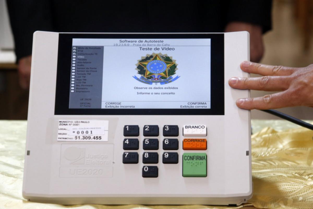 A barra de progresso pode ser vista na tela da urna eletrônica e no terminal do mesário
