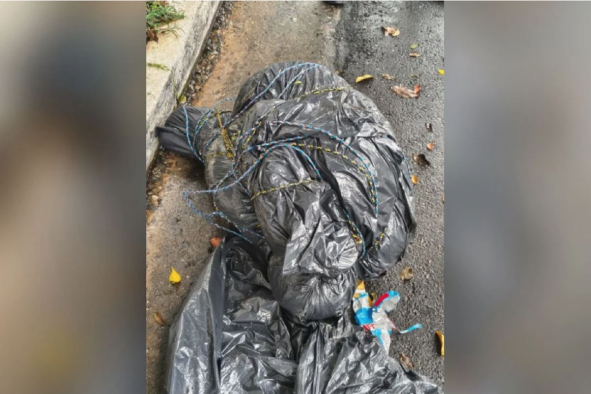 Garis encontram corpo ensacado ao varrerem rua de S. Paulo