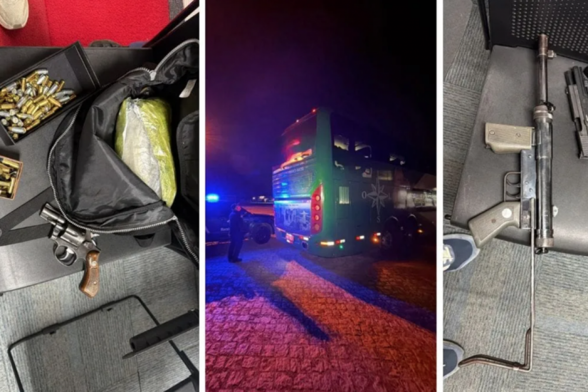 Durante a abordagem, a Receita Federal identificou indícios de transporte irregular de mercadorias e lacrou o veículo para uma vistoria detalhada.
