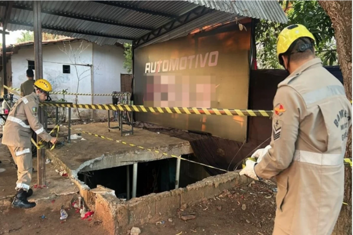 A laje de um reservatório de água cedeu durante o evento. 