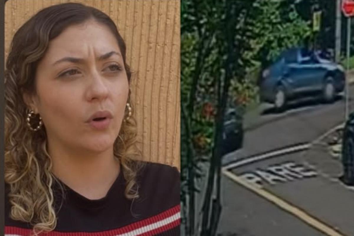 Motorista do Jeep, Beatriz Mortari, de 26 anos; momento em que o Siena perde o controle após ser atingido pelo Renegade