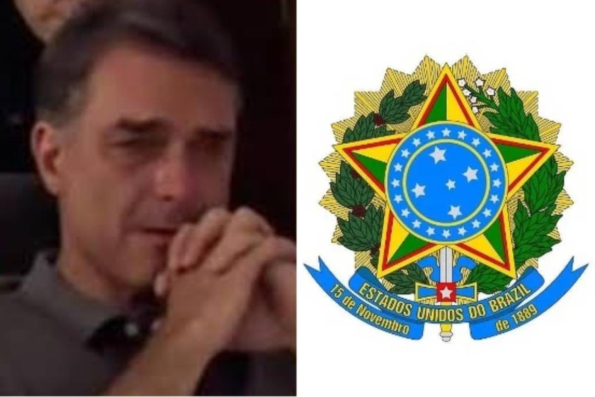 Flávio Bolsonaro divulgou carta com Brasão do Brasil errado