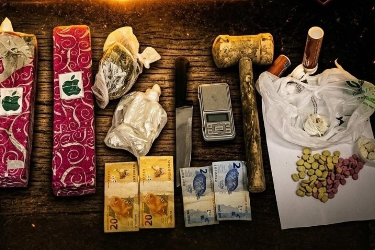 Homem foi preso no Núcleo Habitacional Brigadeiro Faria Lima; policiais encontraram maconha, ecstasy, cocaína e materiais usados no tráfico.